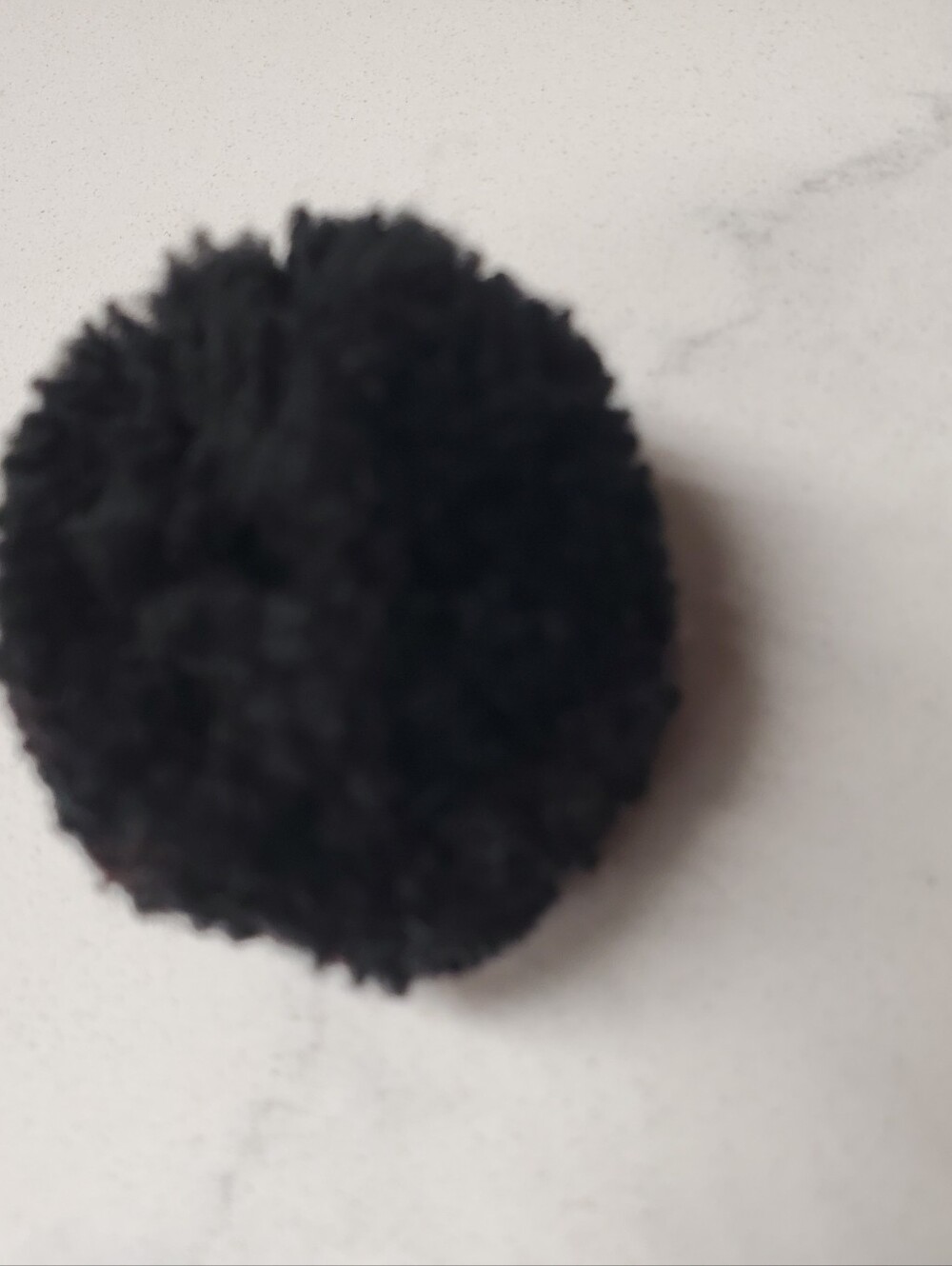 Lot of 2 - Handmade Black Pom Pom Ceramic Magnets